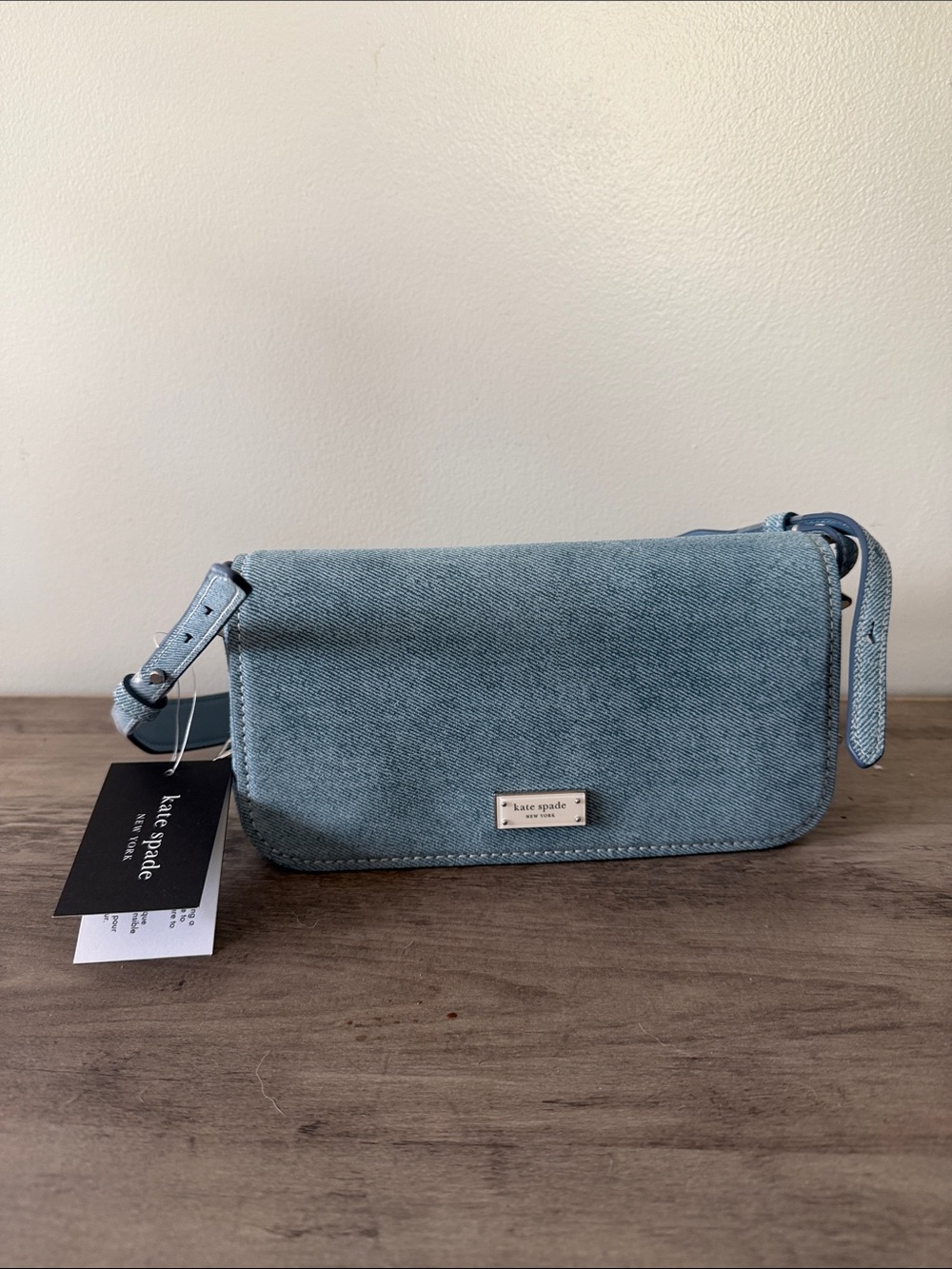 Kate Spade (KM098) Light Blue Denim Suede Shoulder Bag